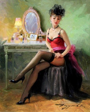 Pres du miroir Impressionist Oil Paintings